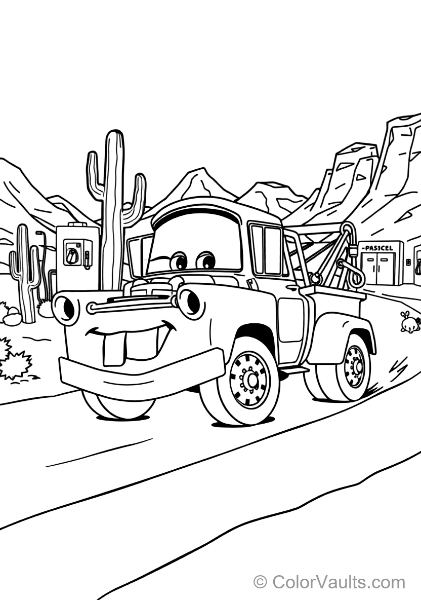 Mater the Rusty Tow Truck Driving in Reverse