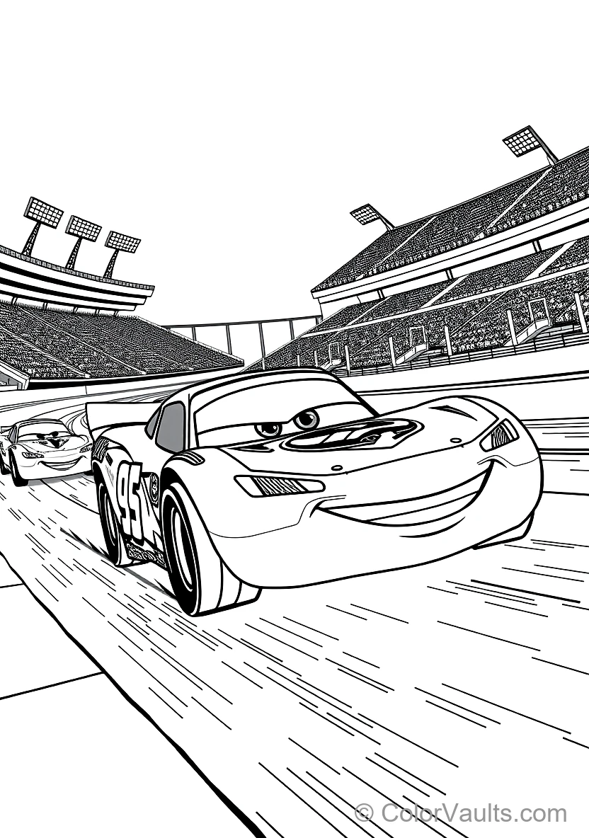 Lightning Mcqueen Racing at Full Speed Around (Scene 13)