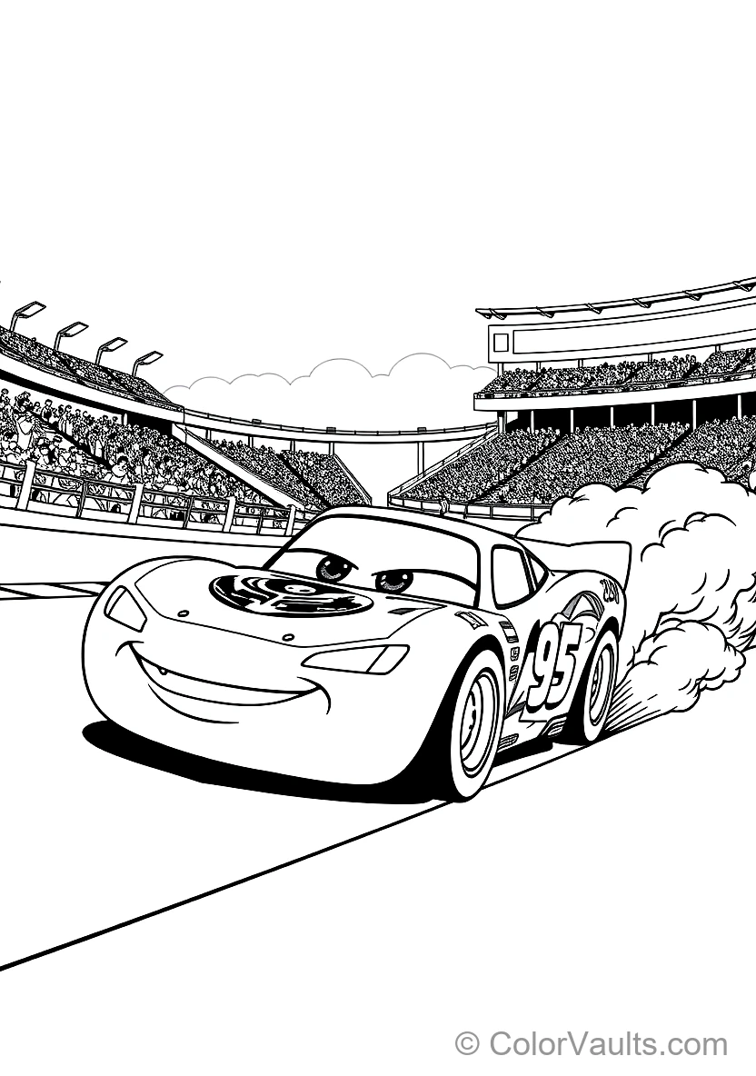 Lightning Mcqueen Racing at Full Speed Around (Scene 14)