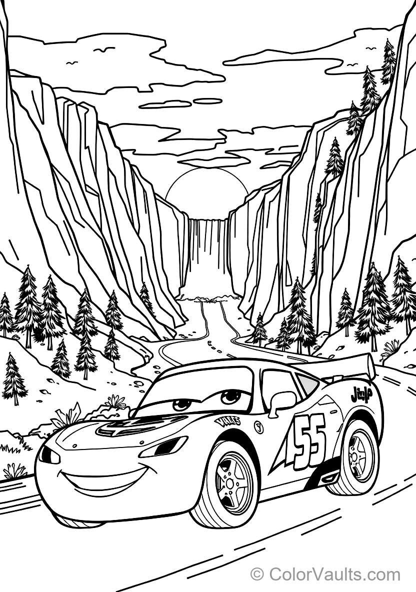 Lightning Mcqueen and Sally Cruising Together Along (Scene 8)
