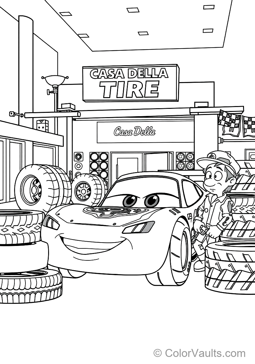 Guido and Luigi Executing a Lightning-fast 4-tire Pit (Scene 11)