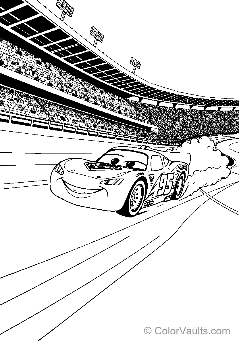Lightning Mcqueen Racing On A Track