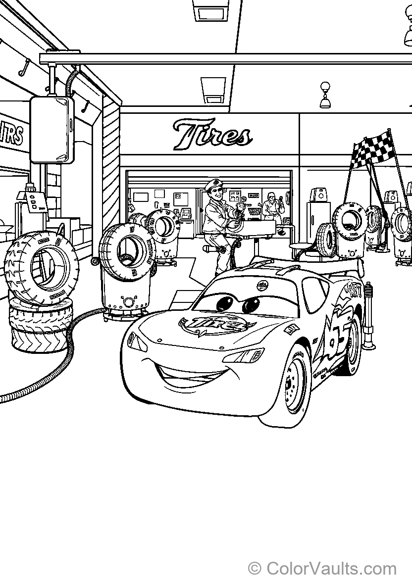 Lightning Mcqueens Tire Shop Visit