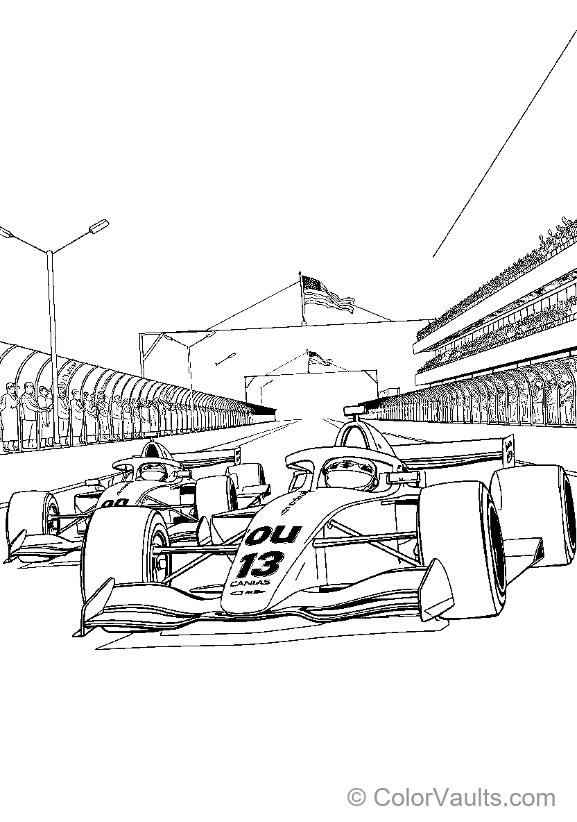 Racing Car Ready For Color