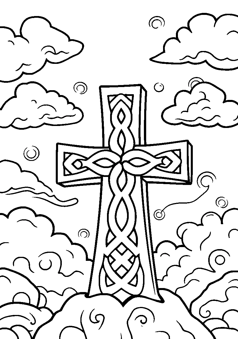 Celtic Clouds Surrounding a Cross