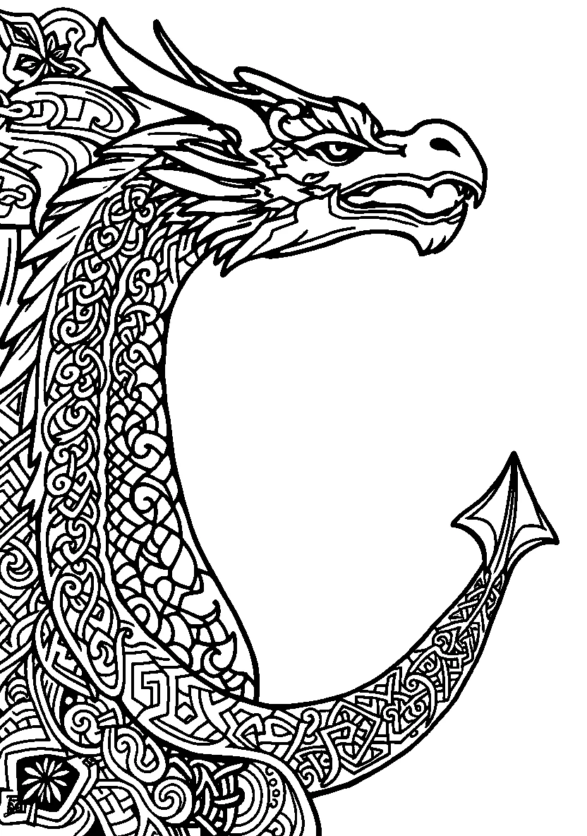 Celtic Dragon Coloring Page