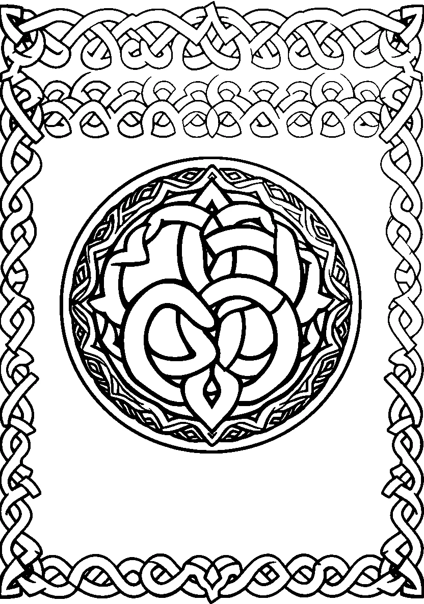 Celtic Heart Knot Coloring Page
