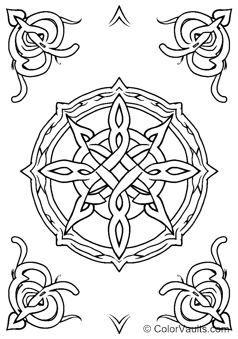 Celtic Knot Mandala Coloring Page