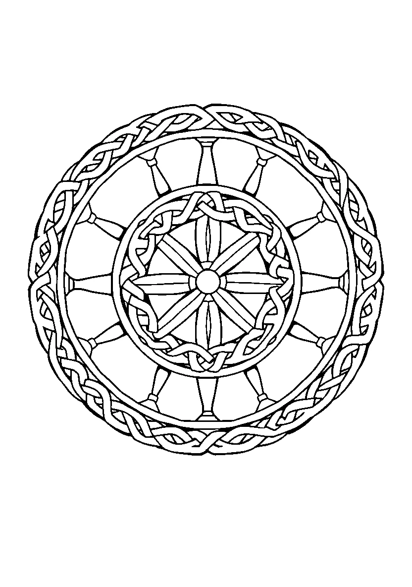 Celtic Knotwork Mandala Coloring Page