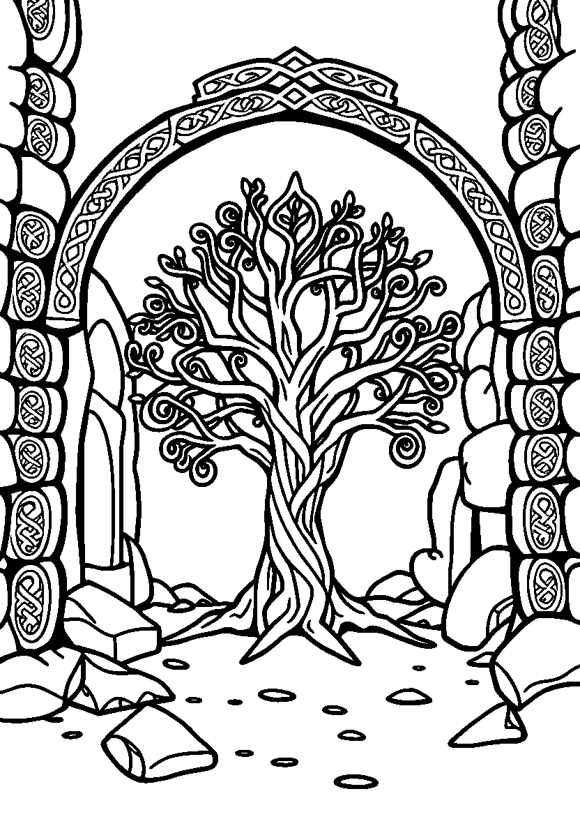 Stylized Tree in Celtic Design