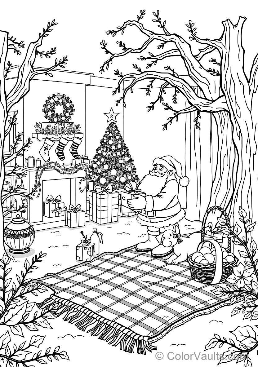 Santa Claus Placing Presents Under the Weihnachten Tree (2)