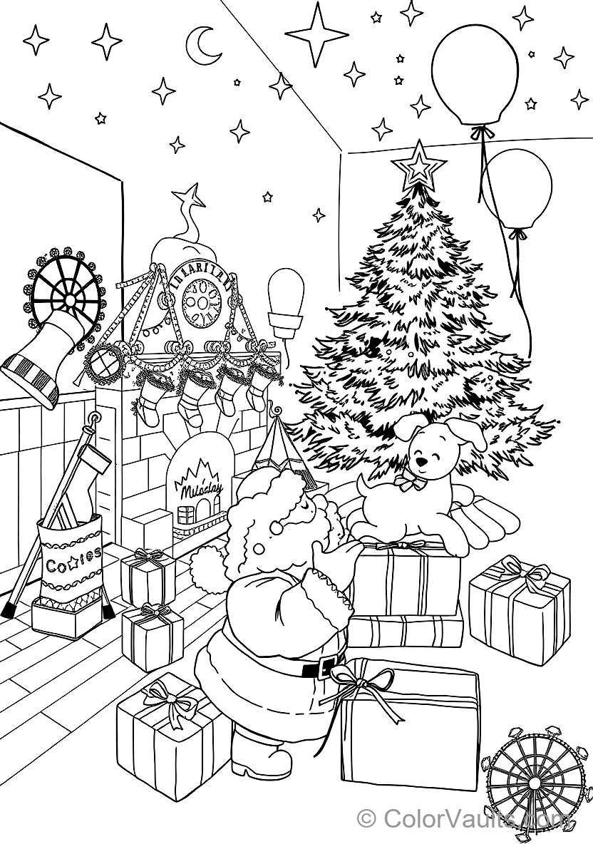 Decorated Weihnachten Tree mit Glowing Star und Ornaments (2)