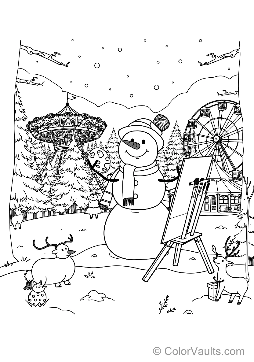 Süßer Penguin Wearing Winter Scarf und Earmuffs (2)