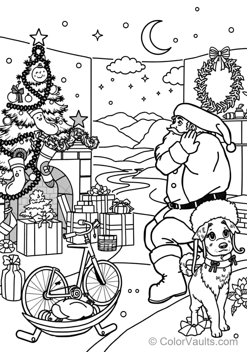 Santa Claus Placing Presents Under the Weihnachten Tree (3)