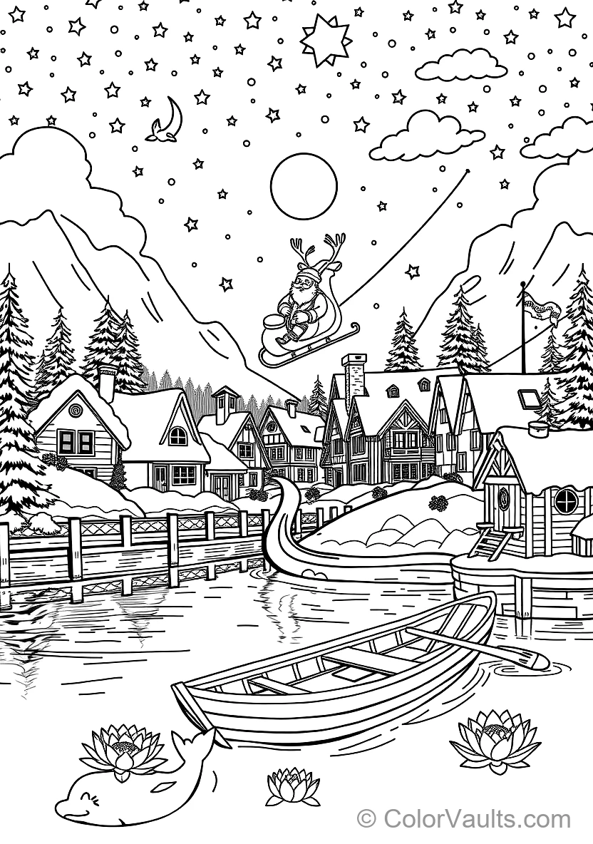 Children Caroling in Snowy Village on Noël Eve (3)