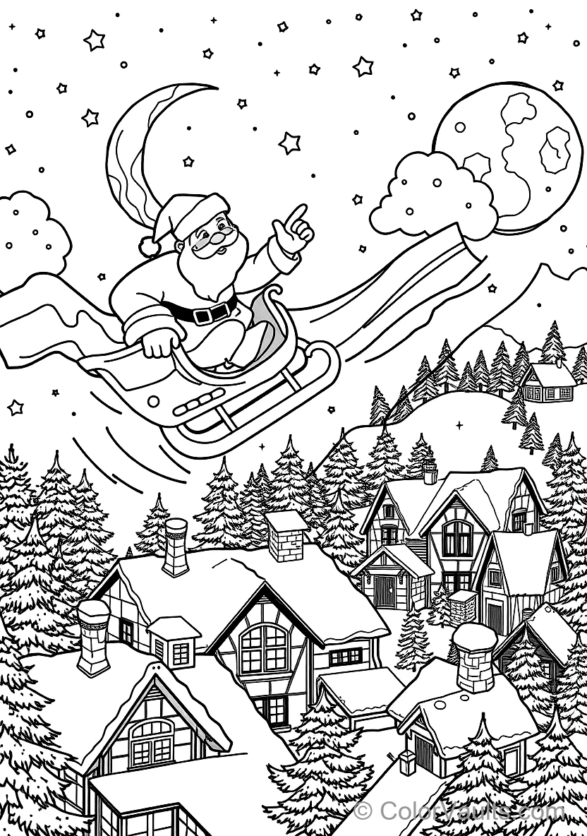 Santa Sliding Down the Brick Chimney avec Sack (3)