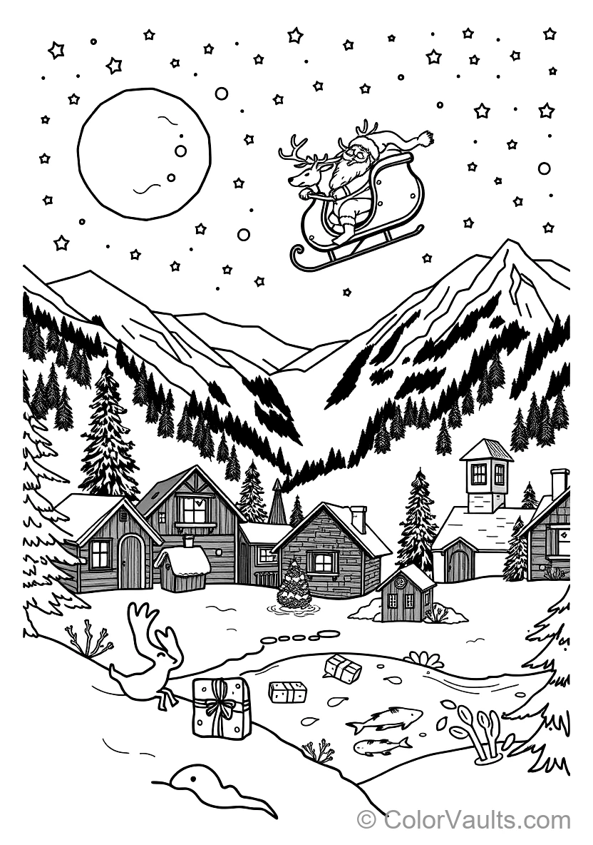 Santa Checking His Long Weihnachten Gift List (4)
