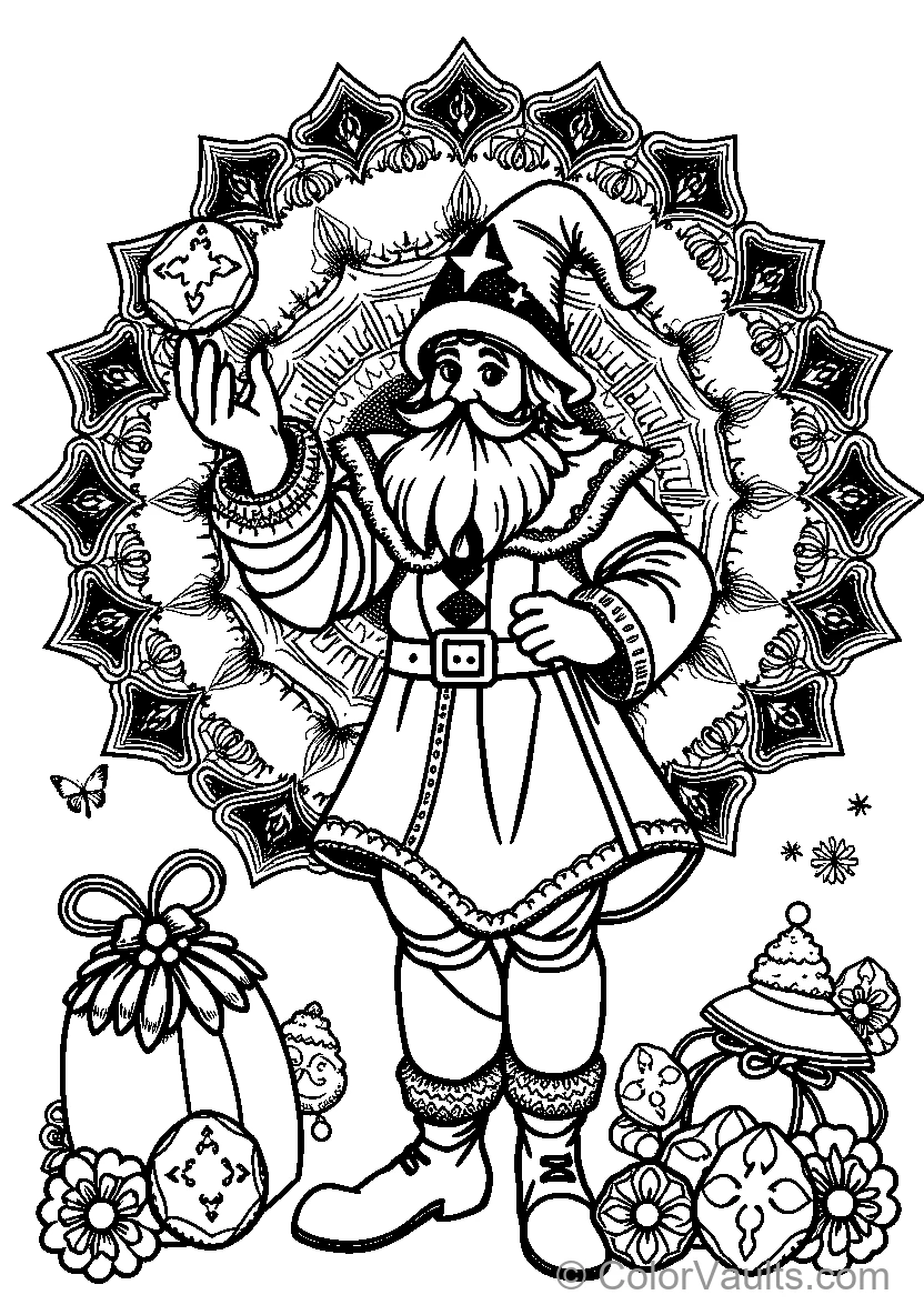 Santa Claus Surrounded By Festive Objects