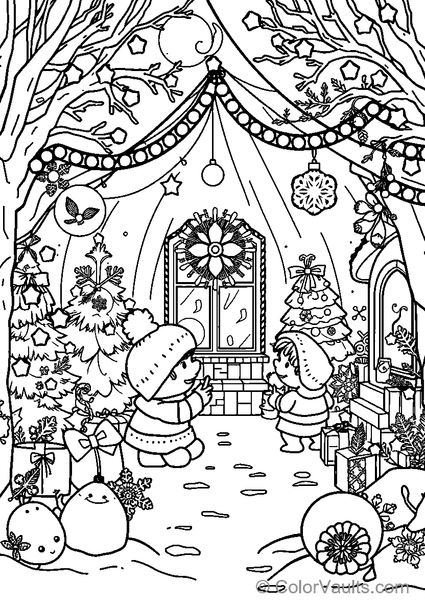 Child Decorating with Snowman