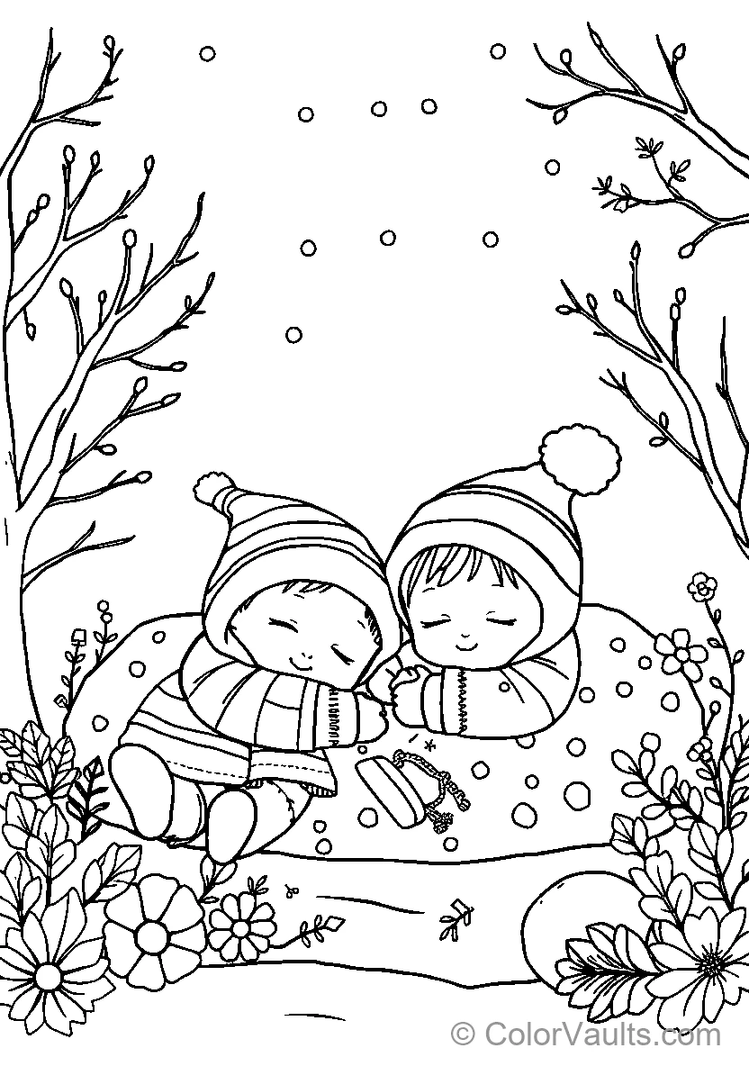 Children Sleep Warmly Together