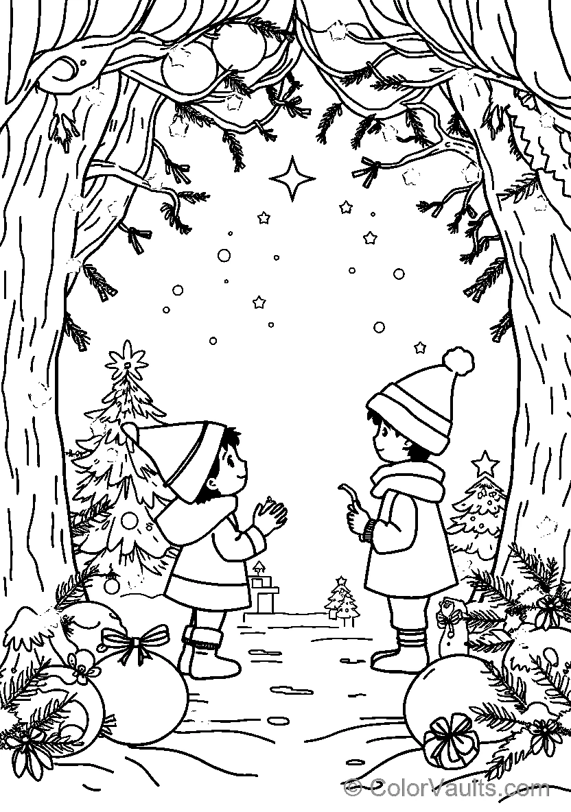 Children admire the Christmas Tree