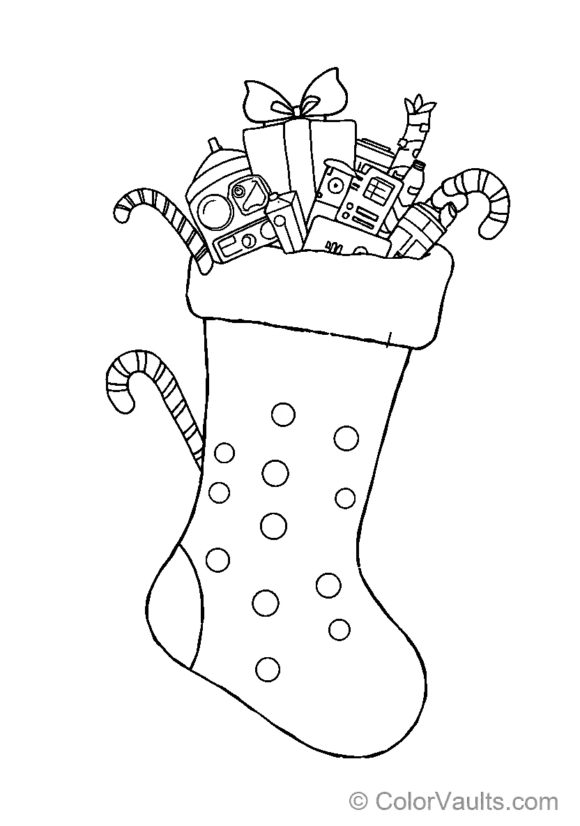 Christmas Stocking Filled With Candy Canes