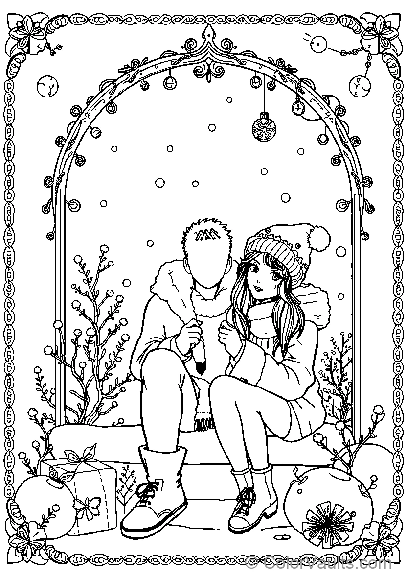 Couple enjoying the holiday season