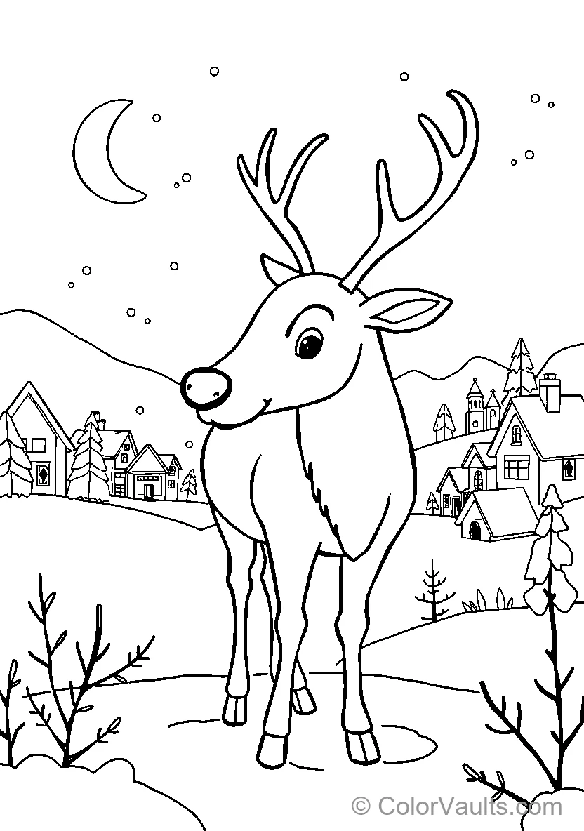 Reindeer at night