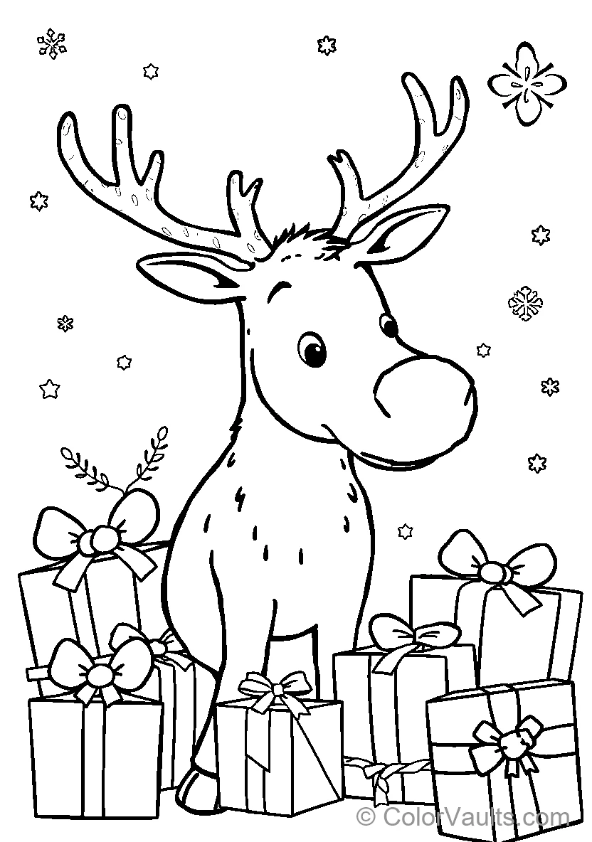 Reindeer with Gift Boxes