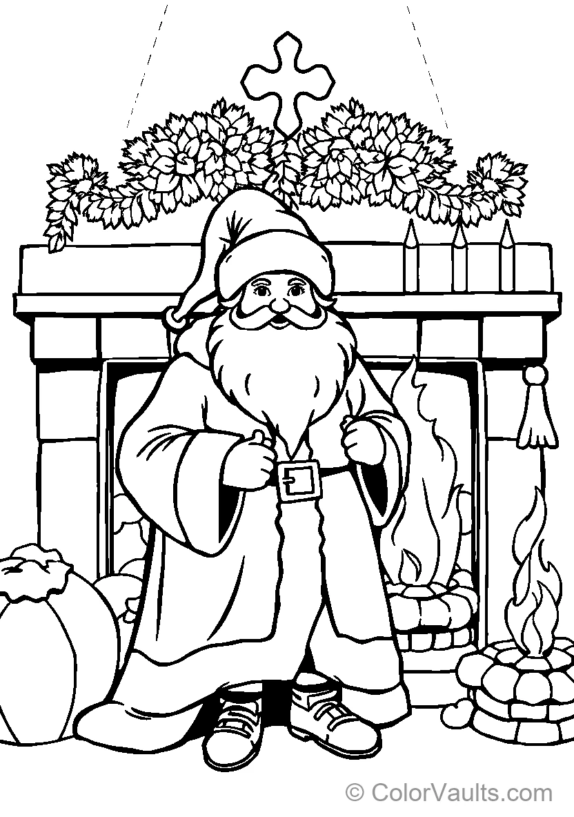 Santa Claus at the Fireplace