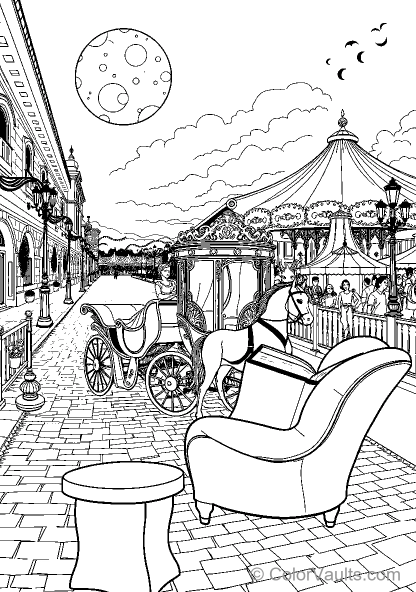 Cinderella coloring page 2