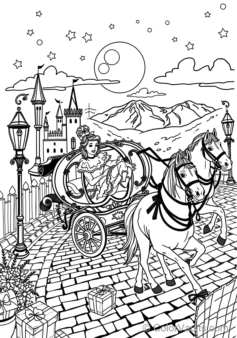 Cinderella Riding in the Ornate Pumpkin Carriage (Scene 5)