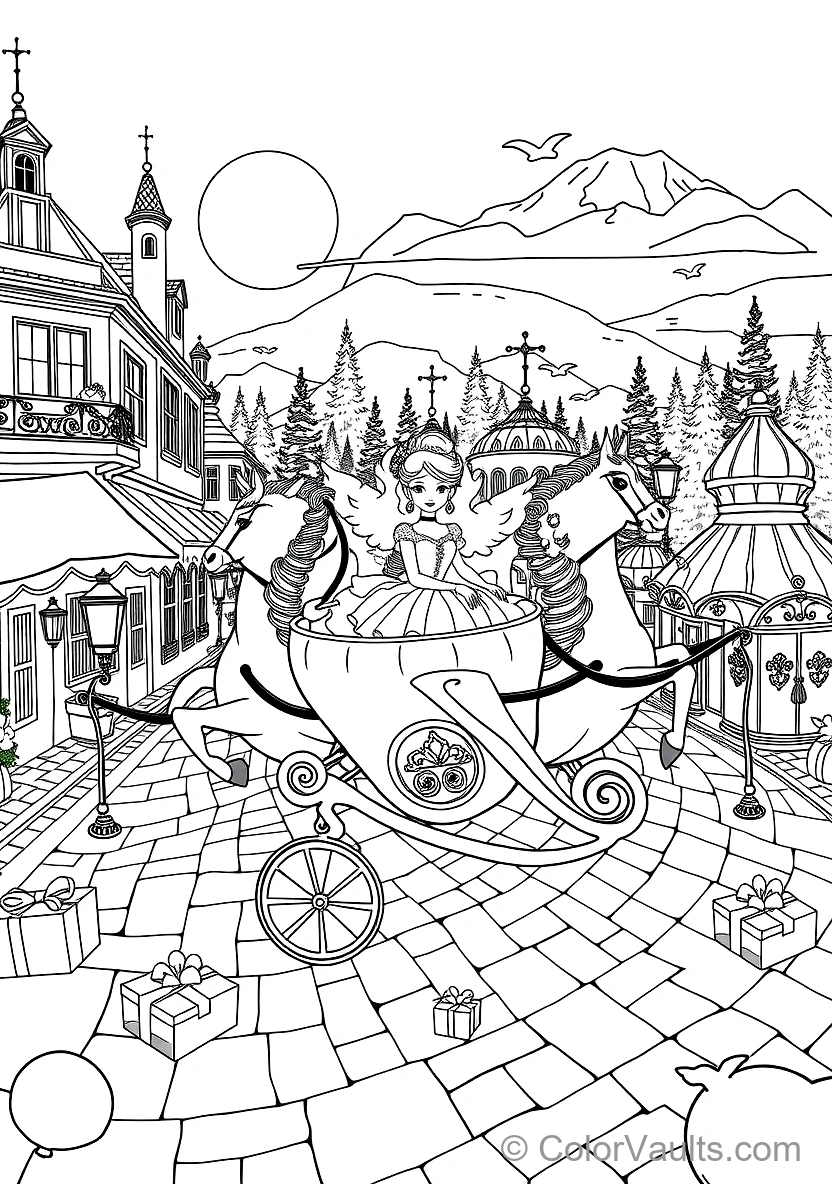 Cinderella Riding in the Ornate Pumpkin Carriage (Scene 6)
