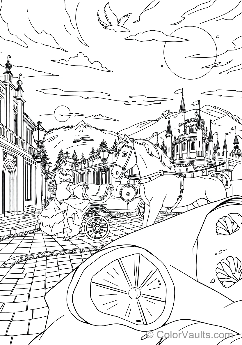 Cinderella Riding in the Ornate Pumpkin Carriage (Scene 17)