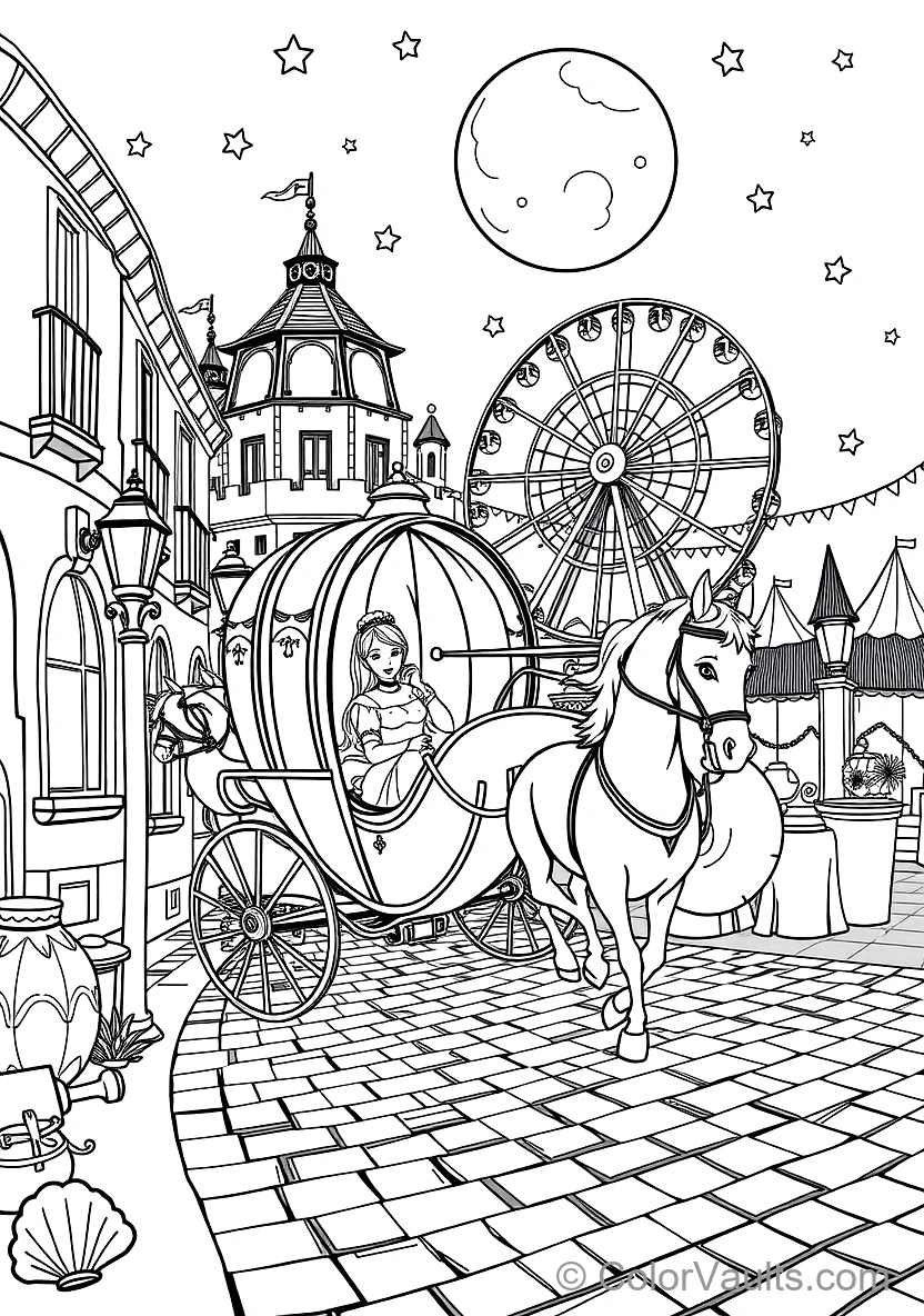 Cinderella Riding in the Ornate Pumpkin Carriage (Scene 19)