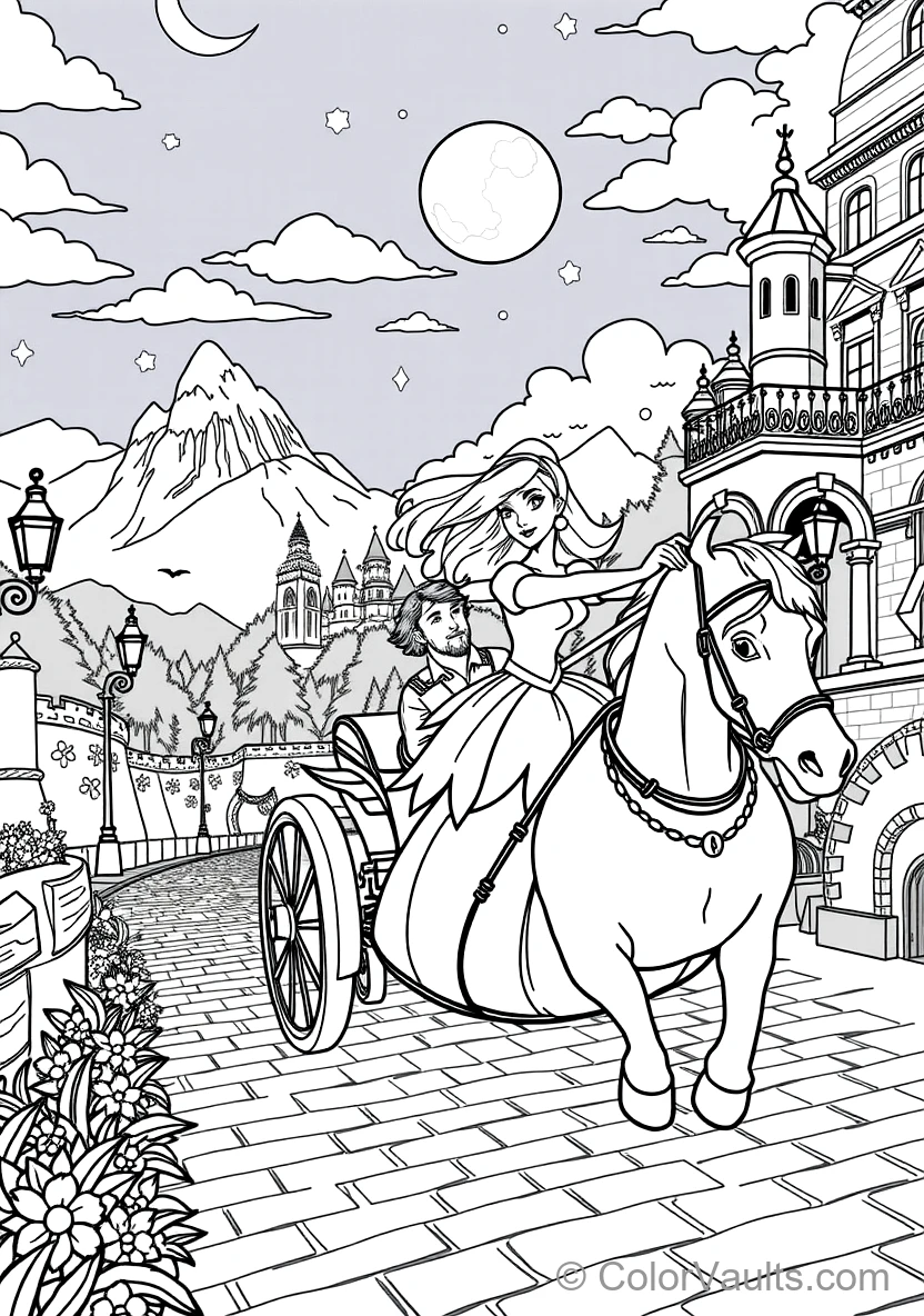 Cinderella Riding in the Ornate Pumpkin Carriage (Scene 21)