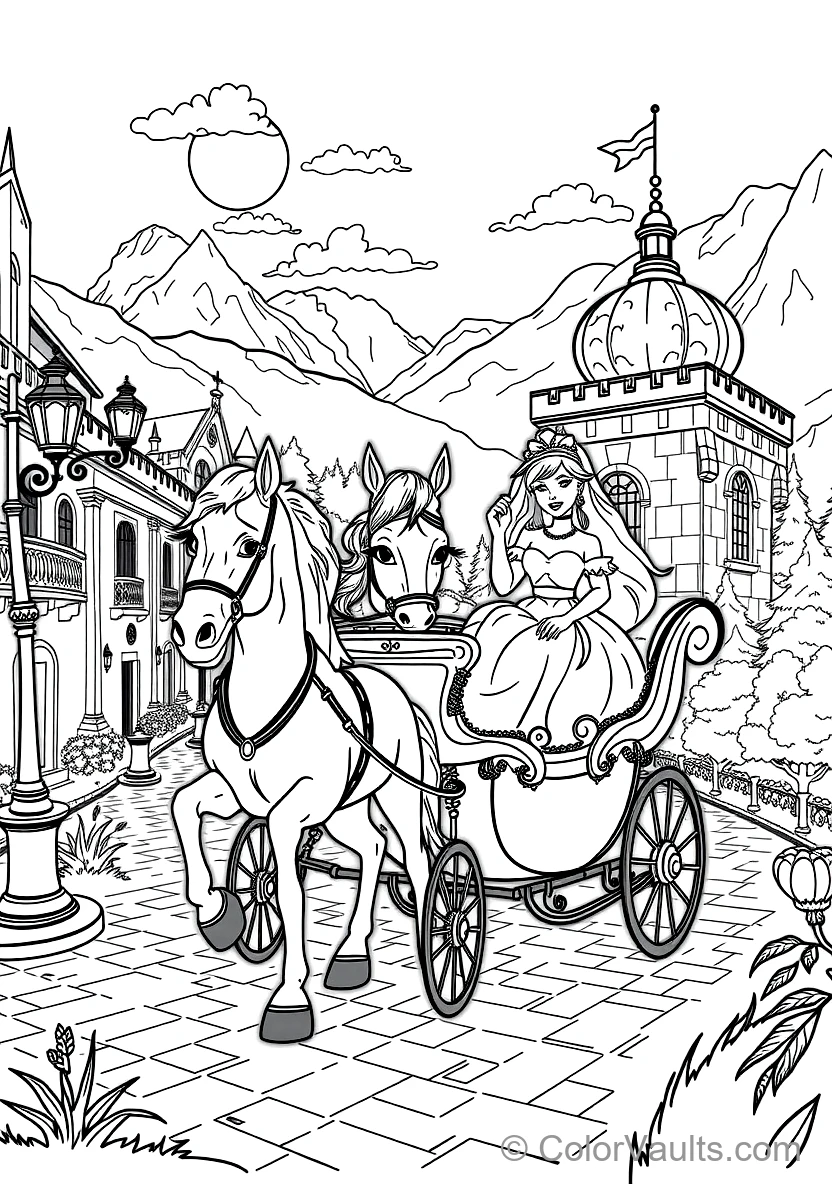 Cinderella Riding in the Ornate Pumpkin Carriage (Scene 22)