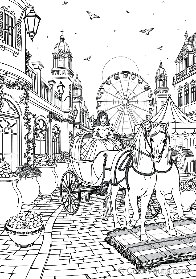 Cinderella Riding in the Ornate Pumpkin Carriage (Scene 28)