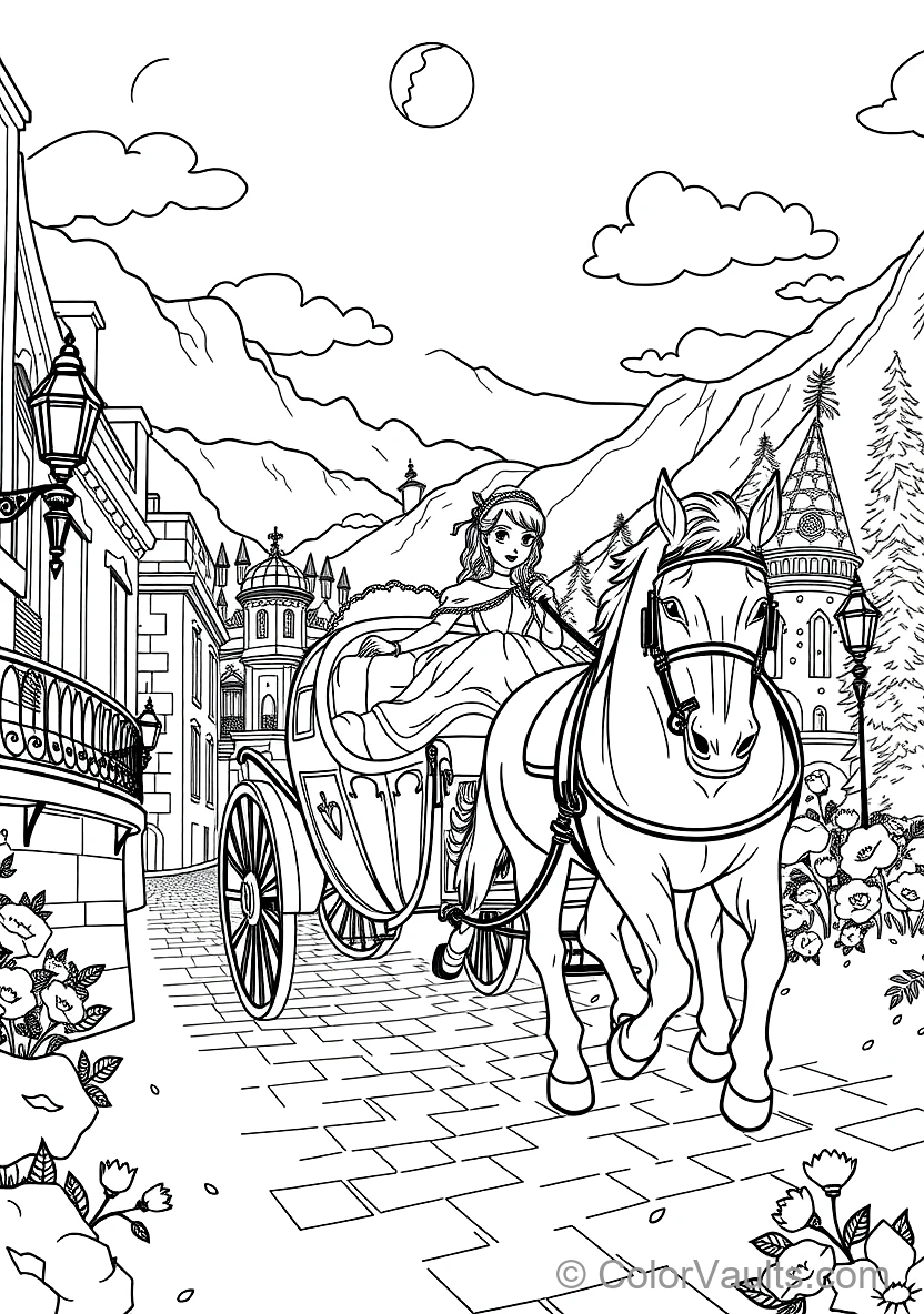 Cinderella Riding in the Ornate Pumpkin Carriage (Scene 29)