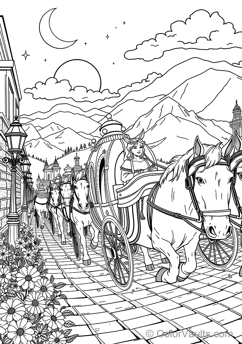 Cinderella Riding in the Ornate Pumpkin Carriage (Scene 30)