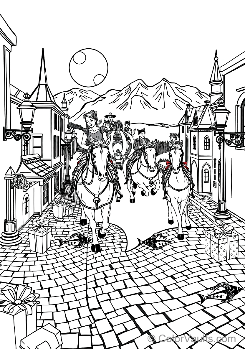 Cinderella Riding in the Ornate Pumpkin Carriage (Scene 34)