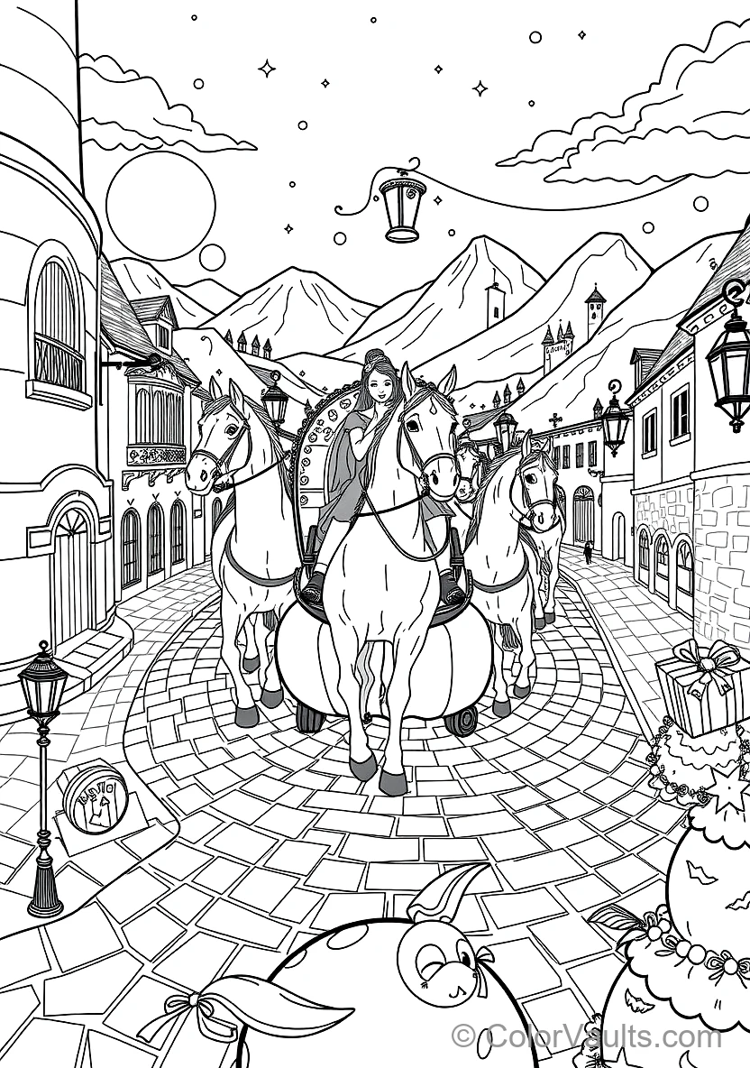 Cinderella Riding in the Ornate Pumpkin Carriage (Scene 36)