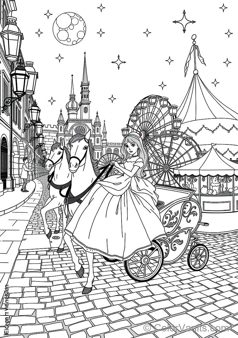 Cinderella Riding in the Ornate Pumpkin Carriage (Scene 37)