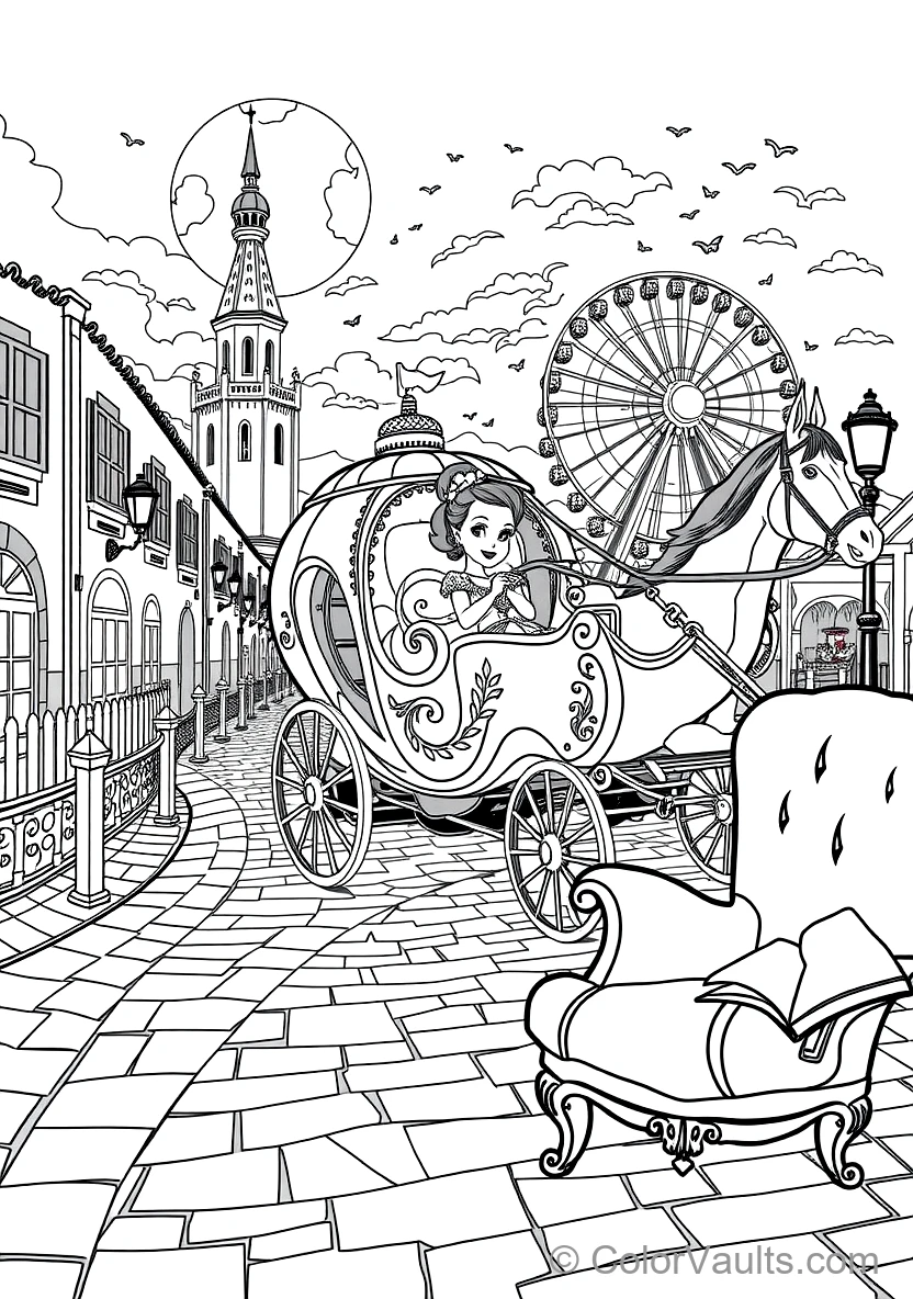 Cinderella Riding in the Ornate Pumpkin Carriage (Scene 44)