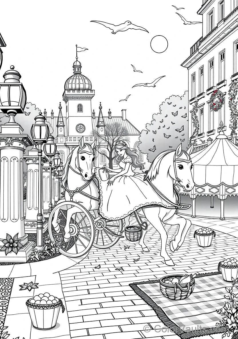 Cinderella Riding in the Ornate Pumpkin Carriage (Scene 47)