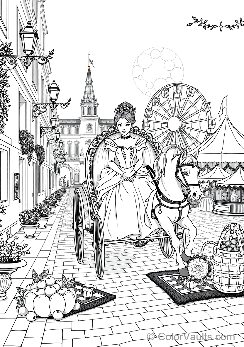 Cinderella Riding in the Ornate Pumpkin Carriage (Scene 48)
