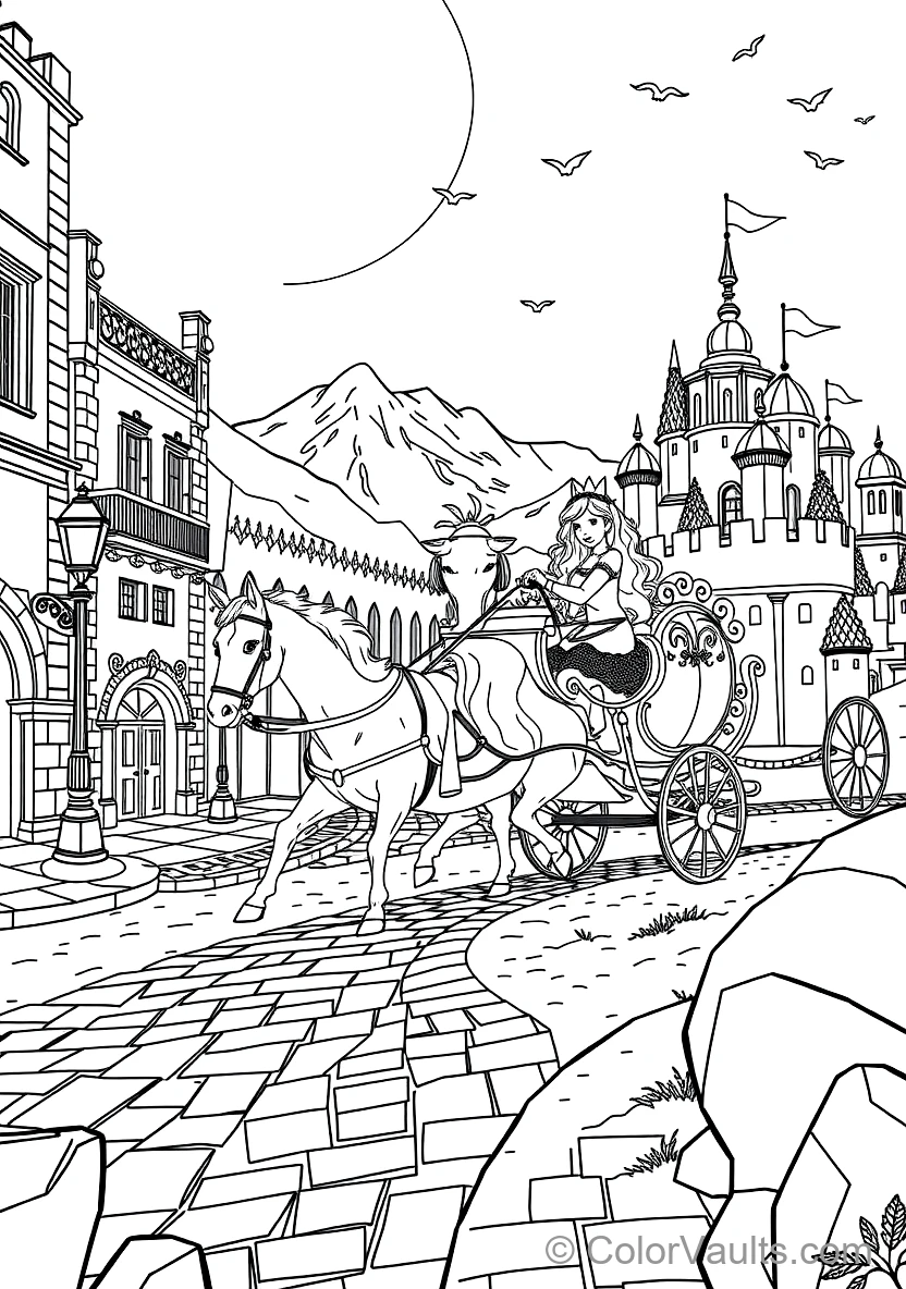 Cinderella Riding in the Ornate Pumpkin Carriage (Scene 49)