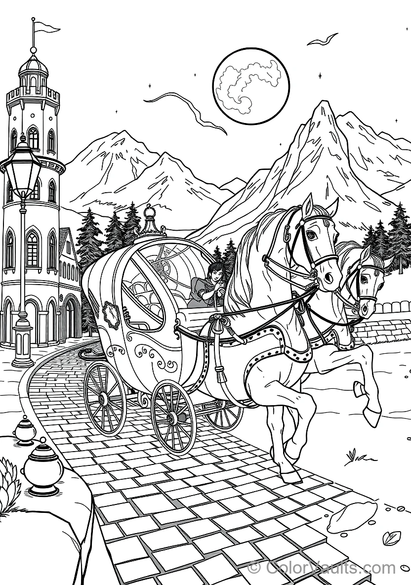Cinderella Riding in the Ornate Pumpkin Carriage (Scene 50)