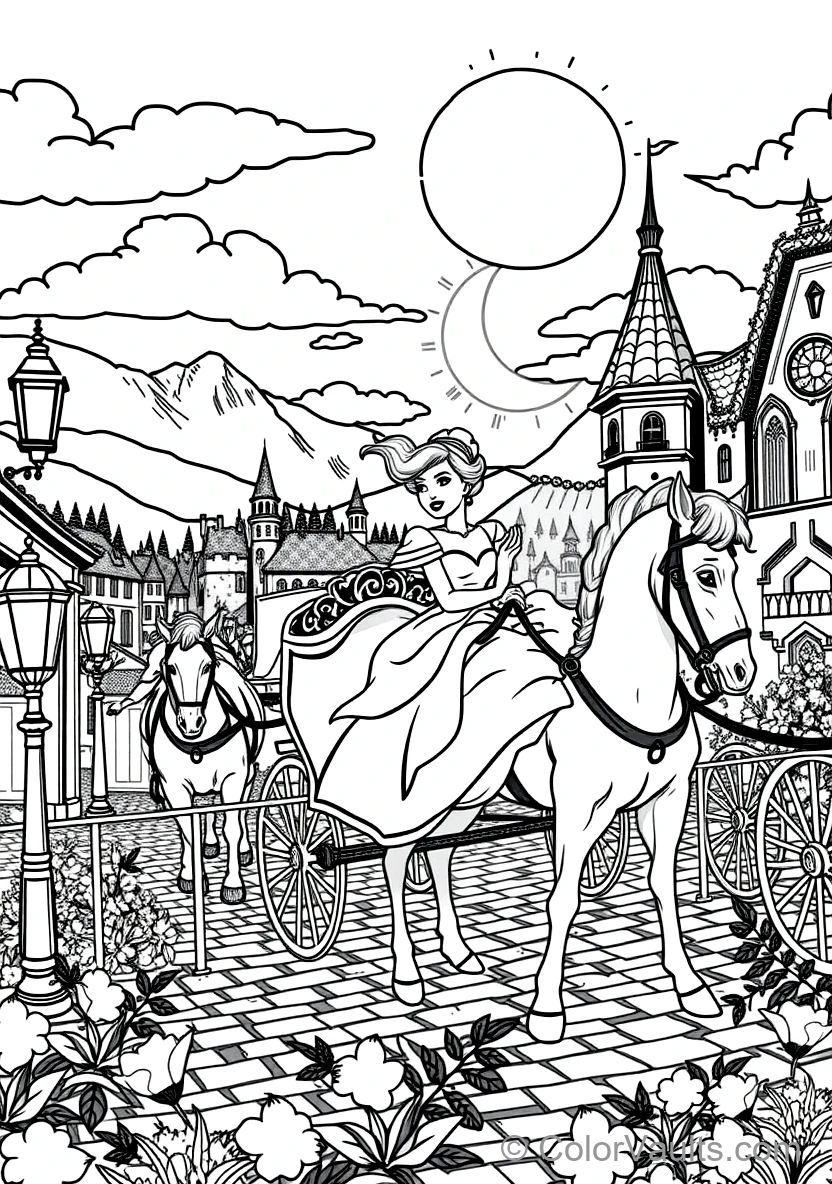 Cinderella Riding in the Ornate Pumpkin Carriage (Scene 51)