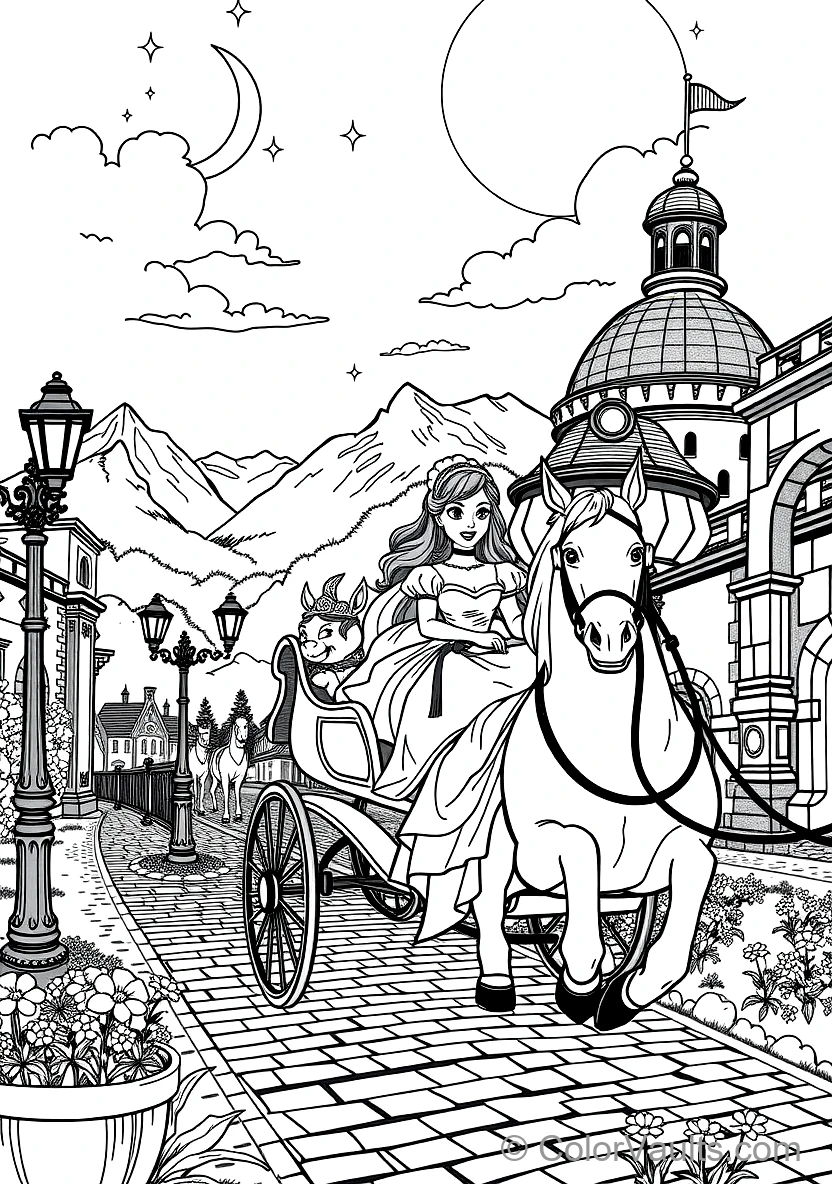 Cinderella Riding in the Ornate Pumpkin Carriage (Scene 52)